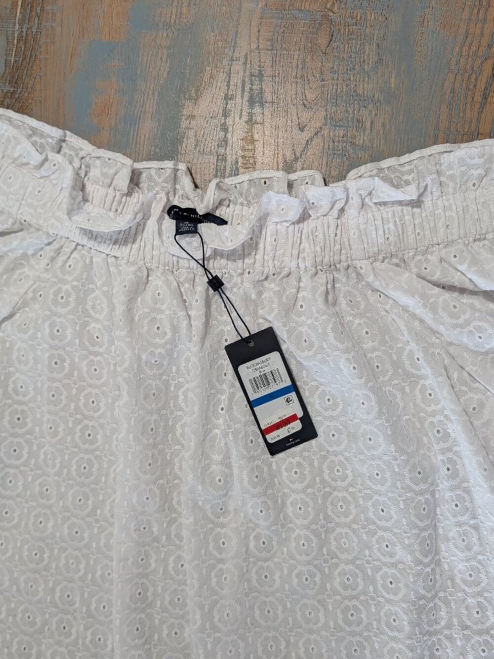 Tommy Hilfiger 100% Cotton Eyelet - White XL (NWT) - Picture 3 of 9